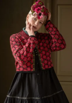 Best Gudrun Sjödén Strickjacke „Anemone“ aus Bio-Wolle schwarz