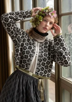 New Gudrun Sjödén Strickjacke „Anemone“ aus Bio-Wolle moosbeere