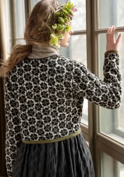 Best Gudrun Sjödén Strickjacke „Anemone“ aus Bio-Wolle moosbeere