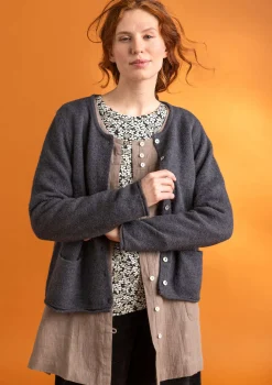 Outlet Gudrun Sjödén Strickjacke aus Alpakagemisch olivenöl-melange