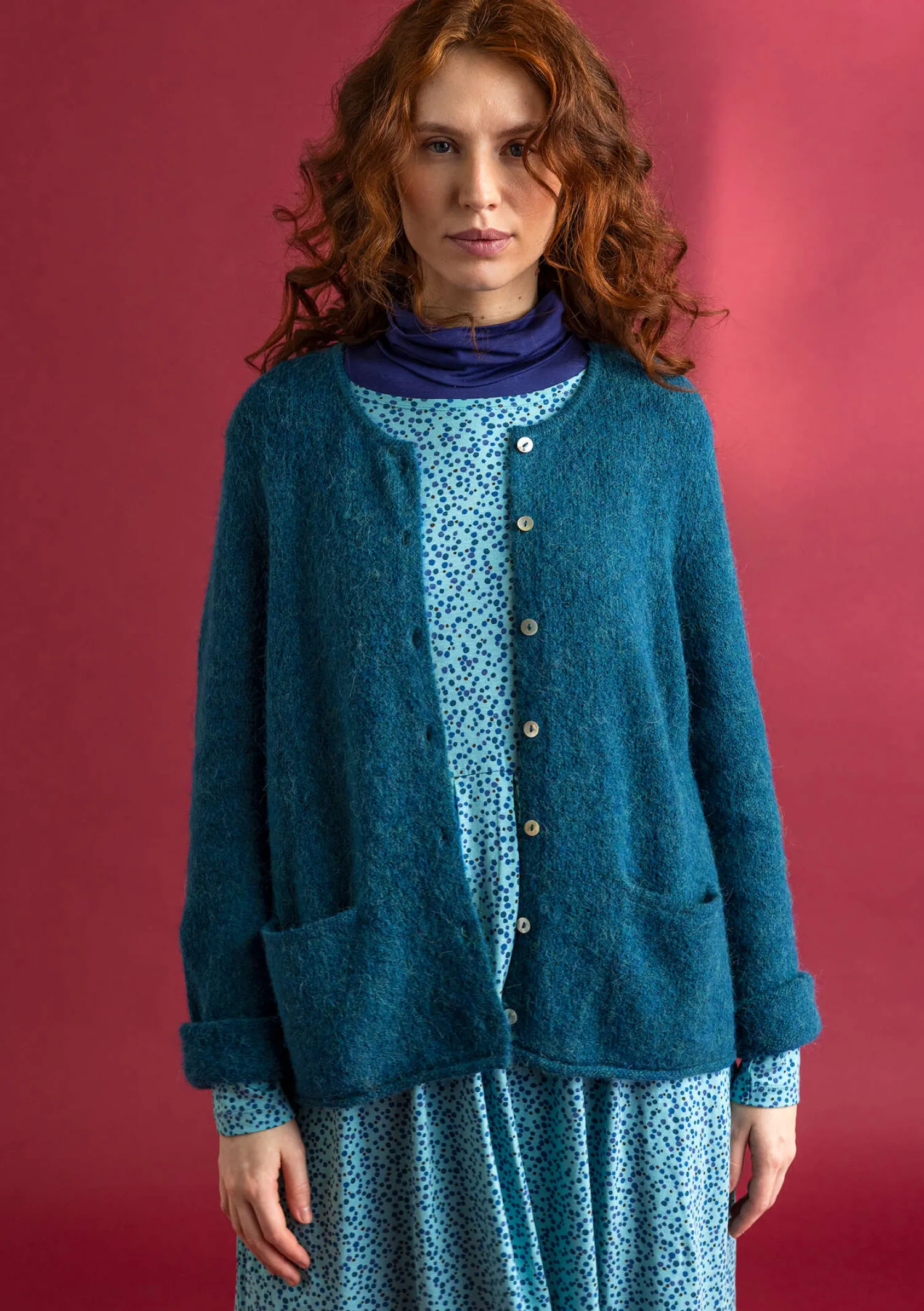 Fashion Gudrun Sjödén Strickjacke aus Alpakagemisch alpenveilchen-melange