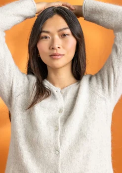 Fashion Gudrun Sjödén Strickjacke aus Alpakagemisch dunkelaschgrau-melange