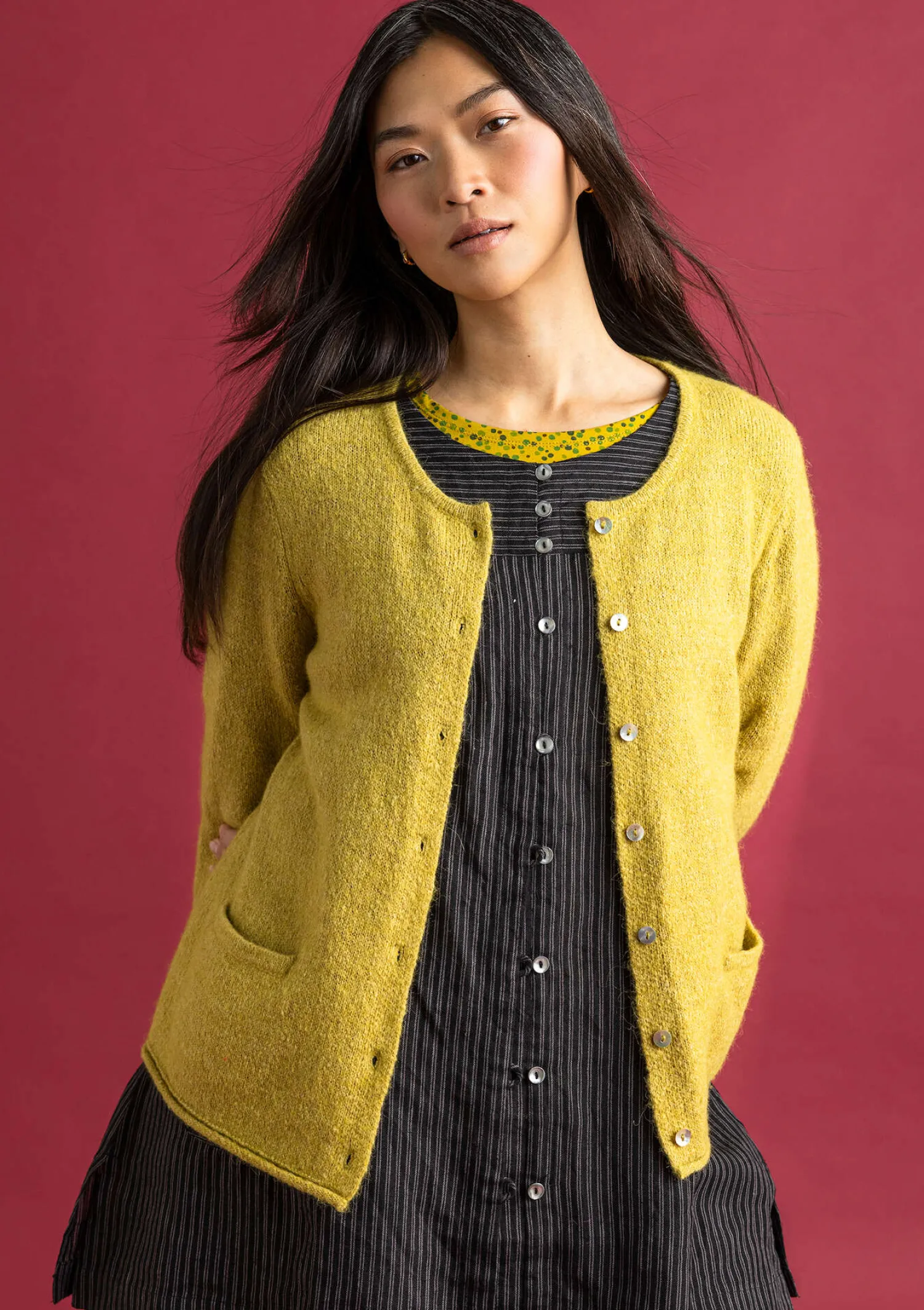 Best Sale Gudrun Sjödén Strickjacke aus Alpakagemisch dunkelpetrol-melange