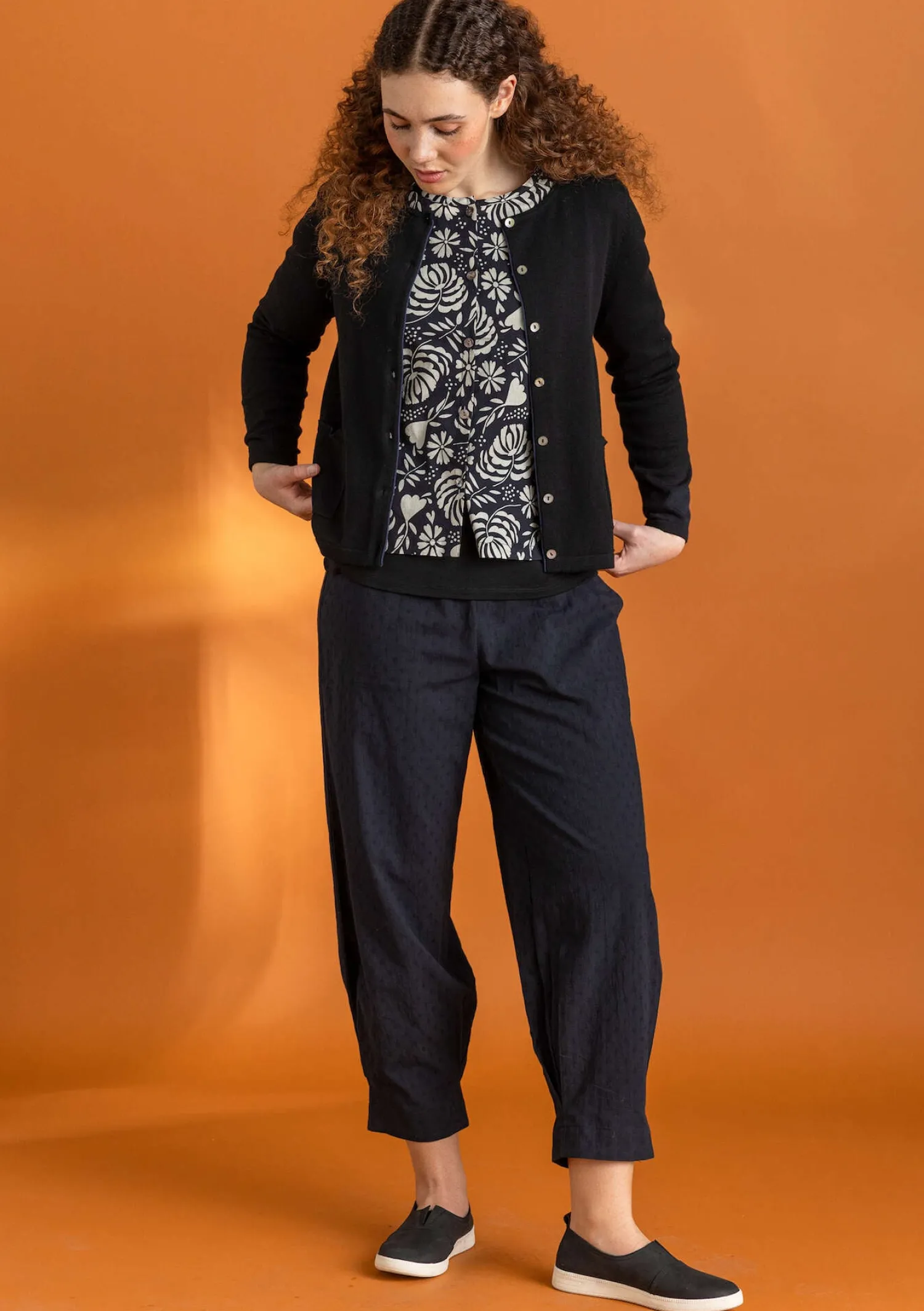 Sale Gudrun Sjödén Strickjacke aus Bio-/Recycling-Baumwolle granatapfel