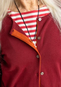 Sale Gudrun Sjödén Strickjacke aus Bio-/Recycling-Baumwolle granatapfel