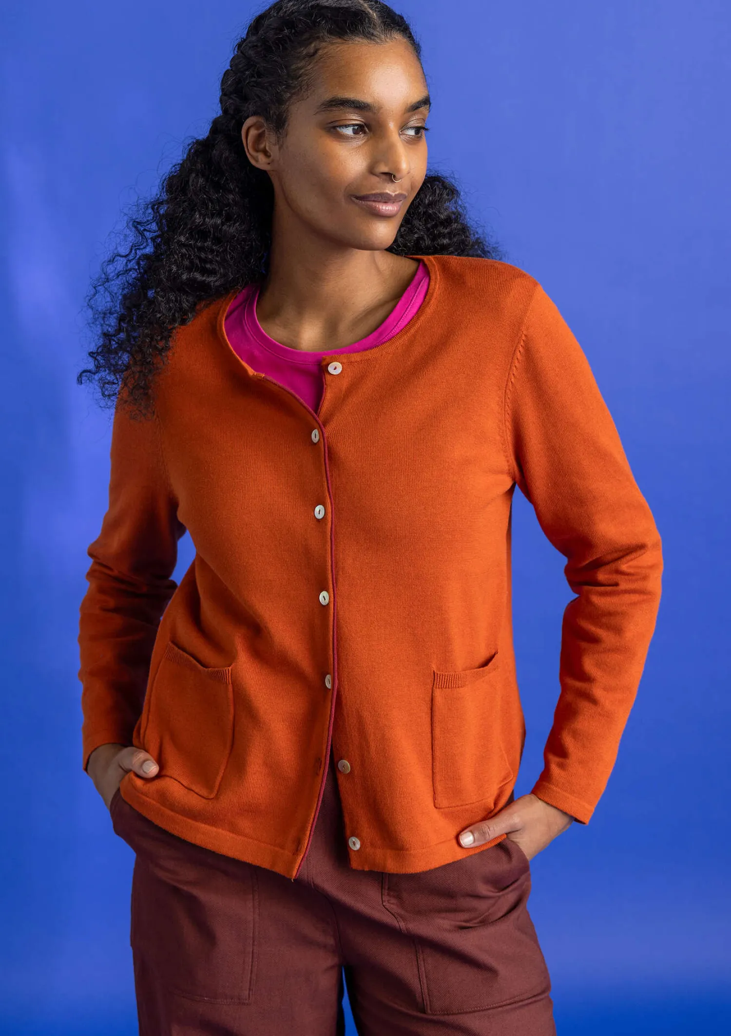 Fashion Gudrun Sjödén Strickjacke aus Bio-/Recycling-Baumwolle hellpetrol