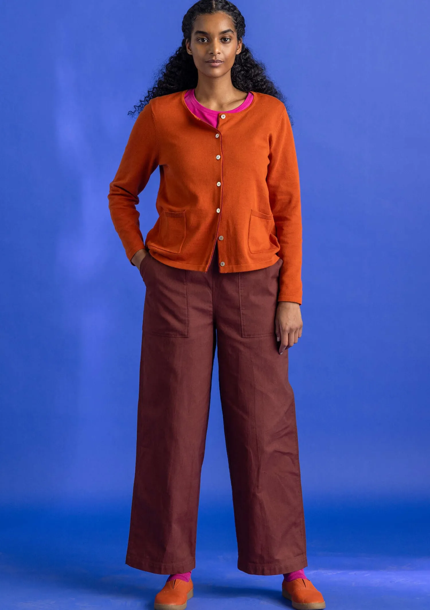 Best Sale Gudrun Sjödén Strickjacke aus Bio-/Recycling-Baumwolle henna