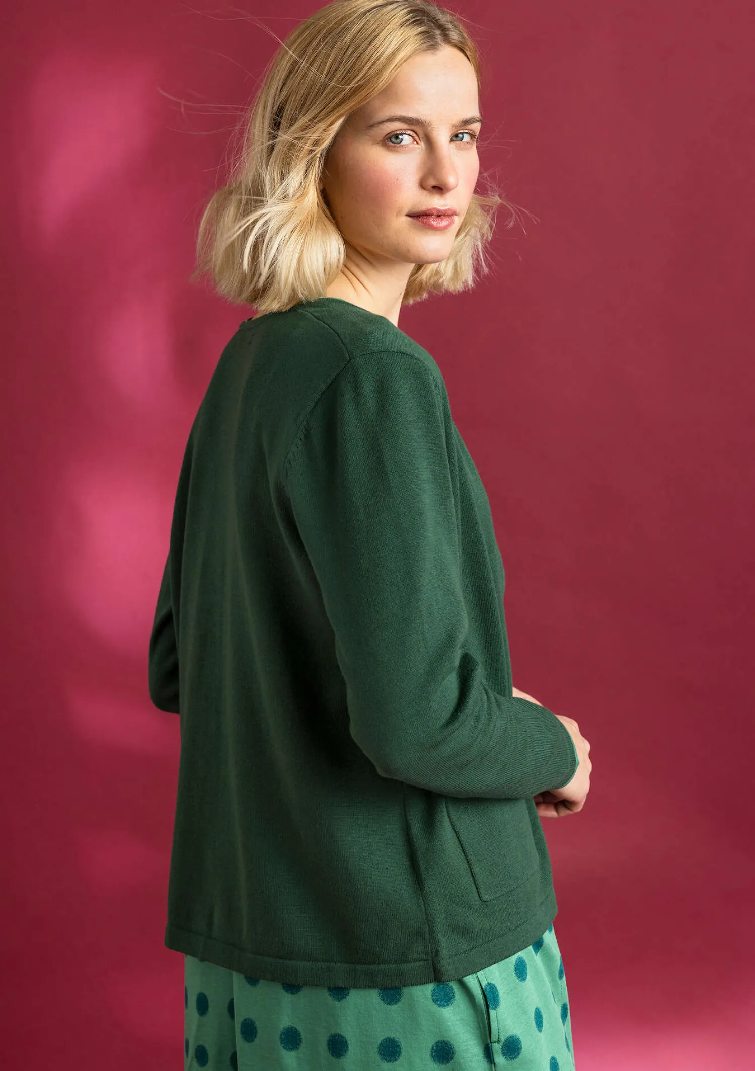 Store Gudrun Sjödén Strickjacke aus Bio-/Recycling-Baumwolle granatapfel
