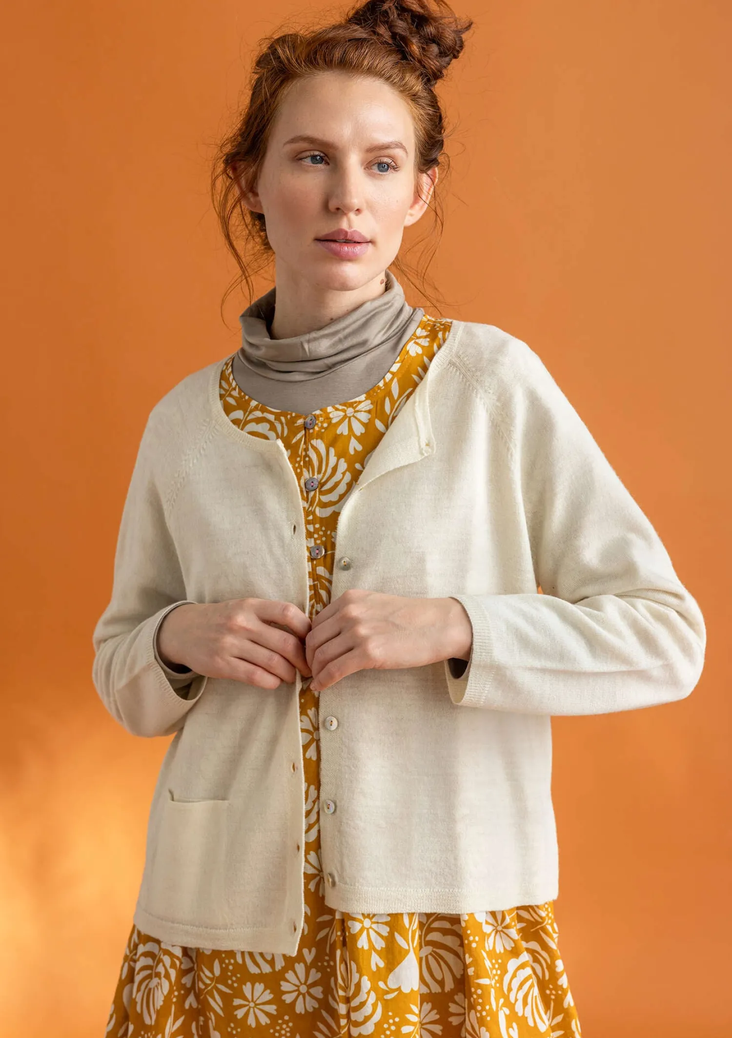 Sale Gudrun Sjödén Strickjacke aus Bio-Wolle ungefärbt