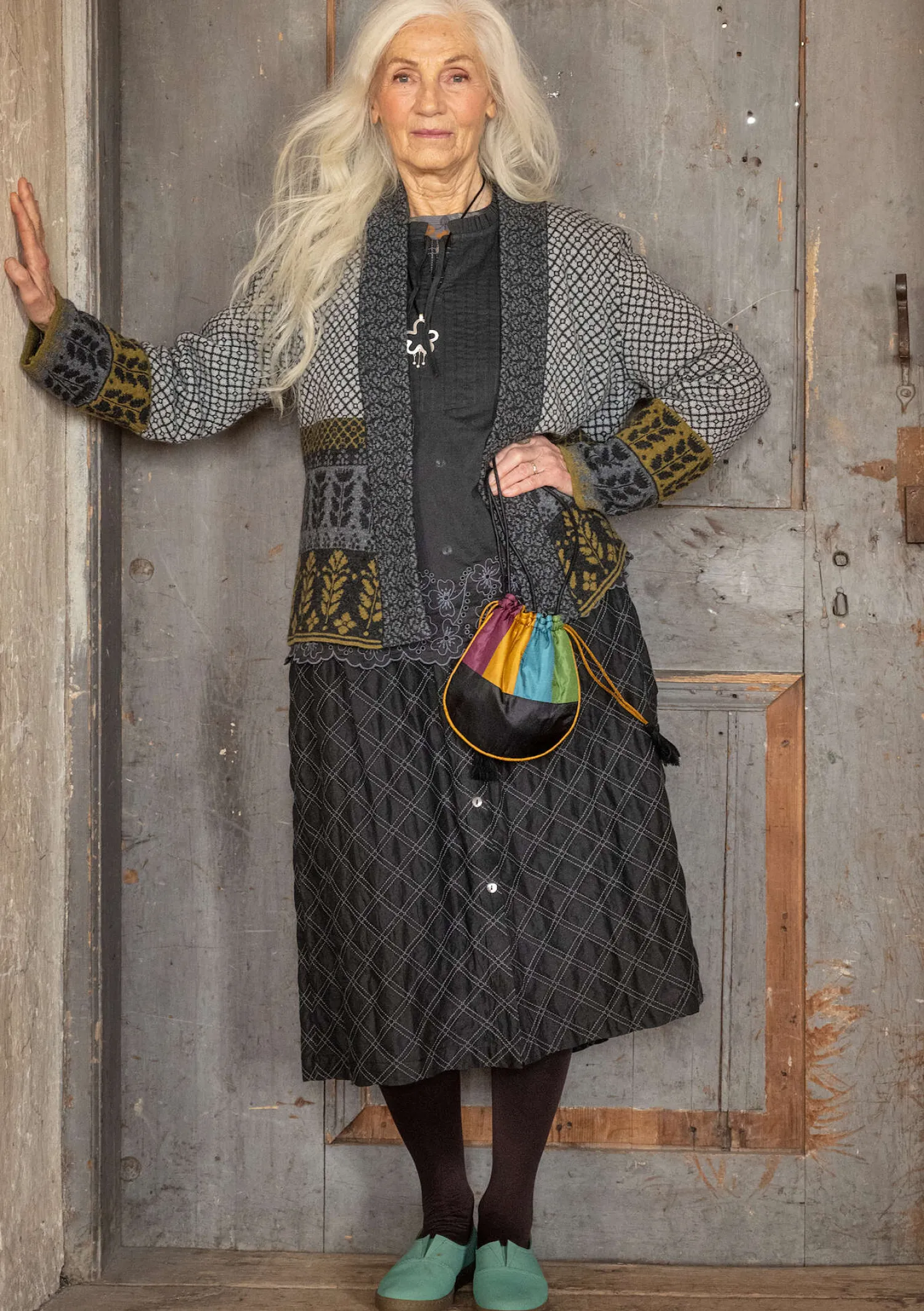 New Gudrun Sjödén Strickjacke „Edda“ aus Recycling-Wollgemisch dunkelaschgrau-melange