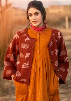 Sale Gudrun Sjödén Strickjacke „Flyttfågel“ aus Recycling-Wollmischung/Recycling-Baumwolle dunkelaschgrau-melange
