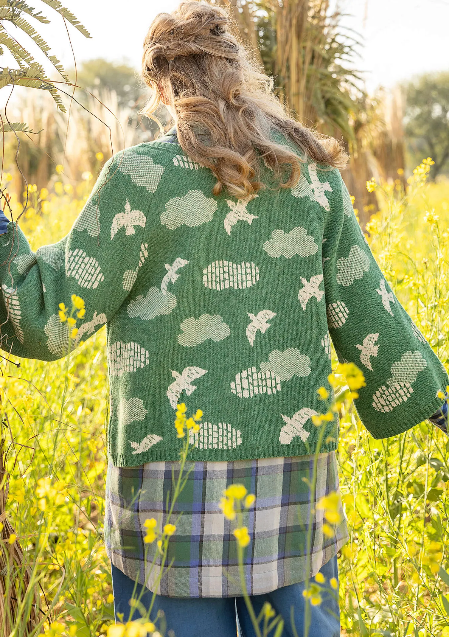 Sale Gudrun Sjödén Strickjacke „Flyttfågel“ aus Recycling-Wollmischung/Recycling-Baumwolle dunkelaschgrau-melange