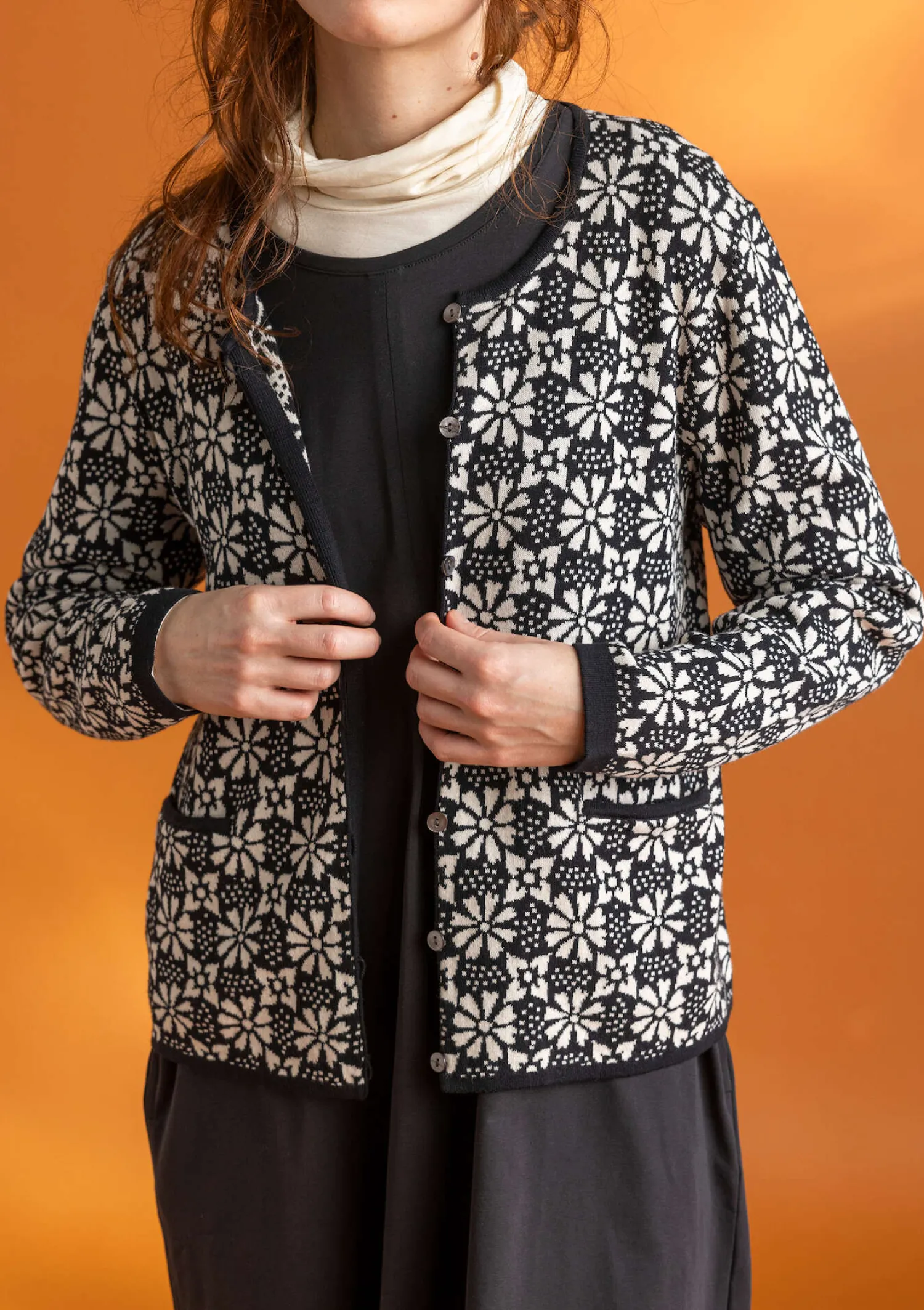 Hot Gudrun Sjödén Strickjacke „Freja“ aus Bio-/Recycling-Baumwolle meeresgrün