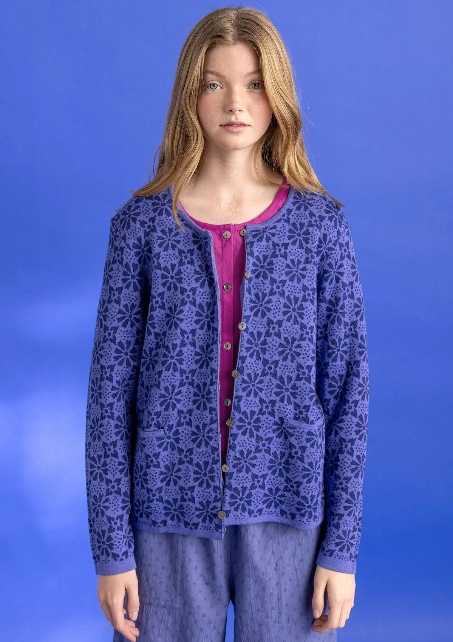 Store Gudrun Sjödén Strickjacke „Freja“ aus Bio-/Recycling-Baumwolle schwarz