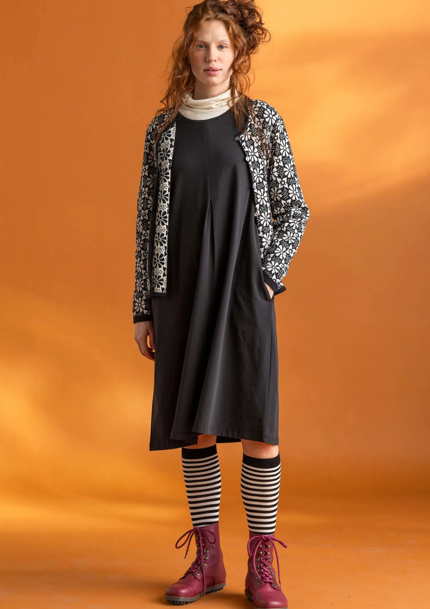 Hot Gudrun Sjödén Strickjacke „Freja“ aus Bio-/Recycling-Baumwolle schwarz