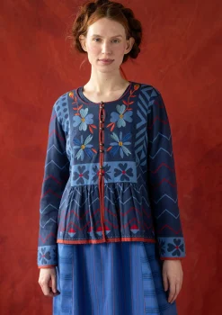 New Gudrun Sjödén Strickjacke „Maria“ aus Bio-/Recycling-Baumwolle ocker
