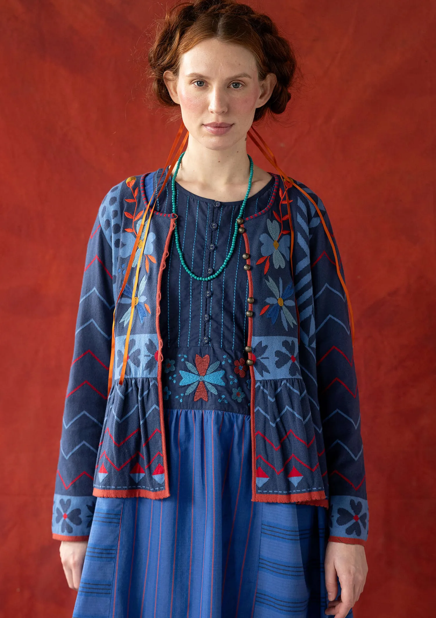Best Sale Gudrun Sjödén Strickjacke „Maria“ aus Bio-/Recycling-Baumwolle mohn