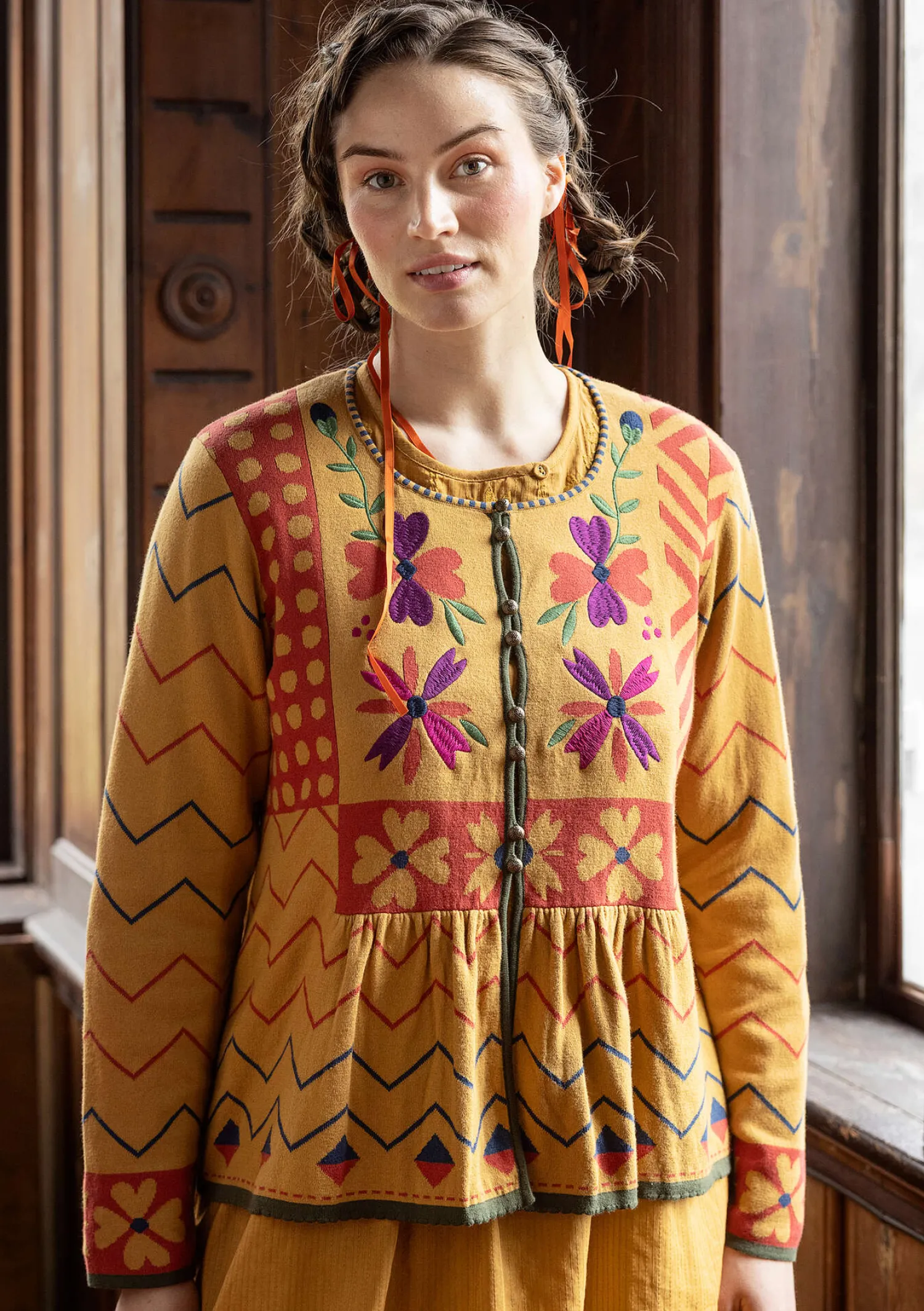 Best Gudrun Sjödén Strickjacke „Maria“ aus Bio-/Recycling-Baumwolle ocker