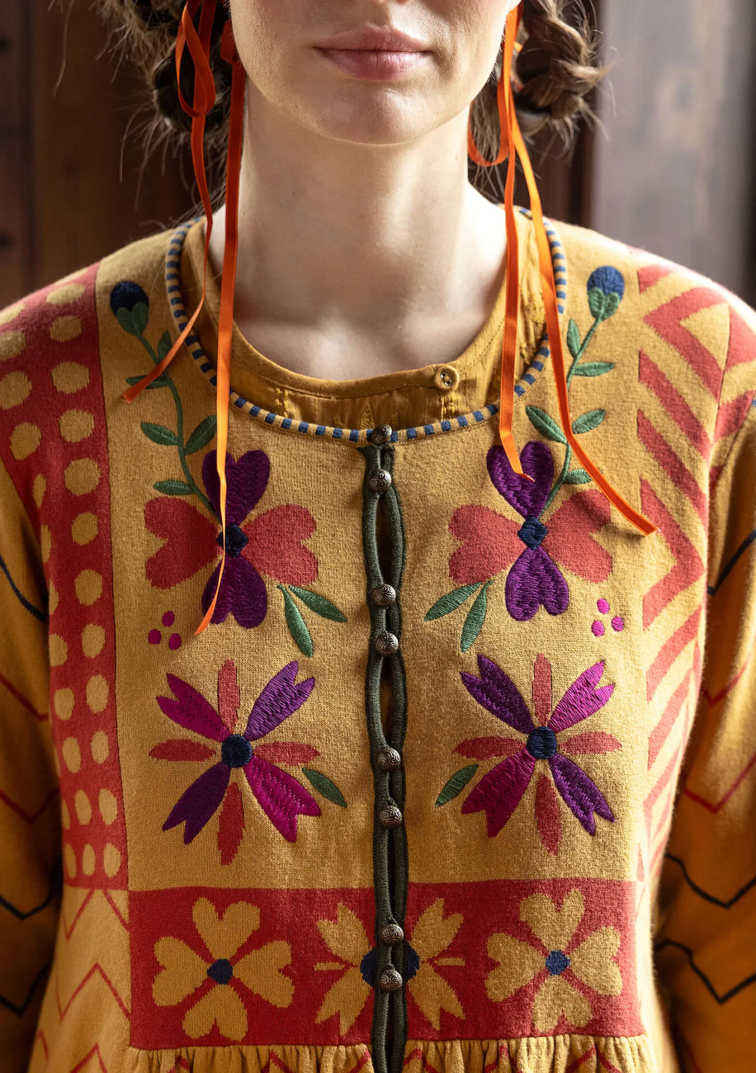 Best Gudrun Sjödén Strickjacke „Maria“ aus Bio-/Recycling-Baumwolle ocker