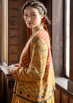 Discount Gudrun Sjödén Strickjacke „Maria“ aus Bio-/Recycling-Baumwolle ocker