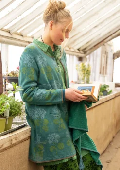 Best Gudrun Sjödén Strickjacke „Mårbacka“ aus Bio-/Recycling-Baumwolle aubergine