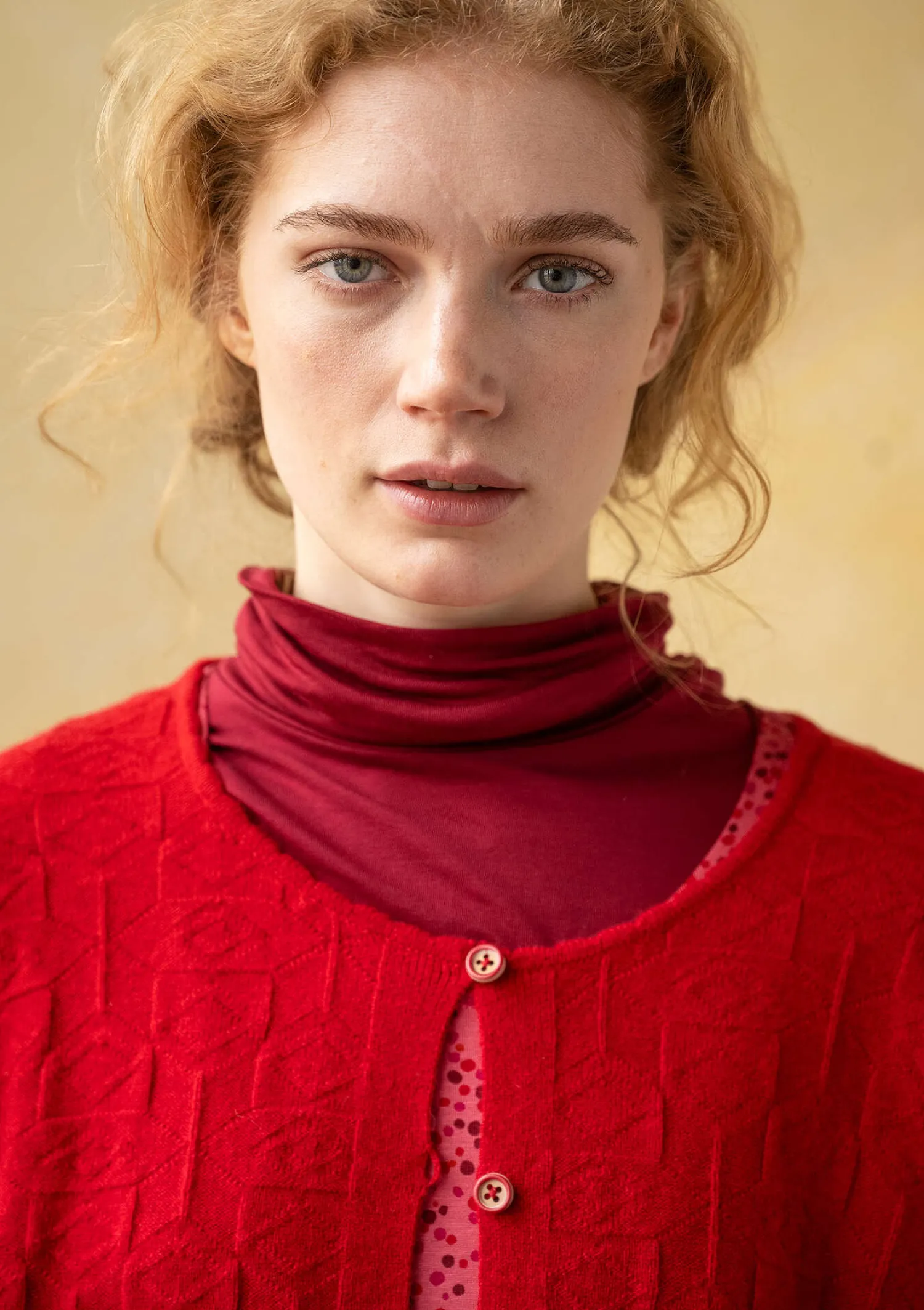 Cheap Gudrun Sjödén Strickjacke „Nova“ aus Lammwolle tomate-melange