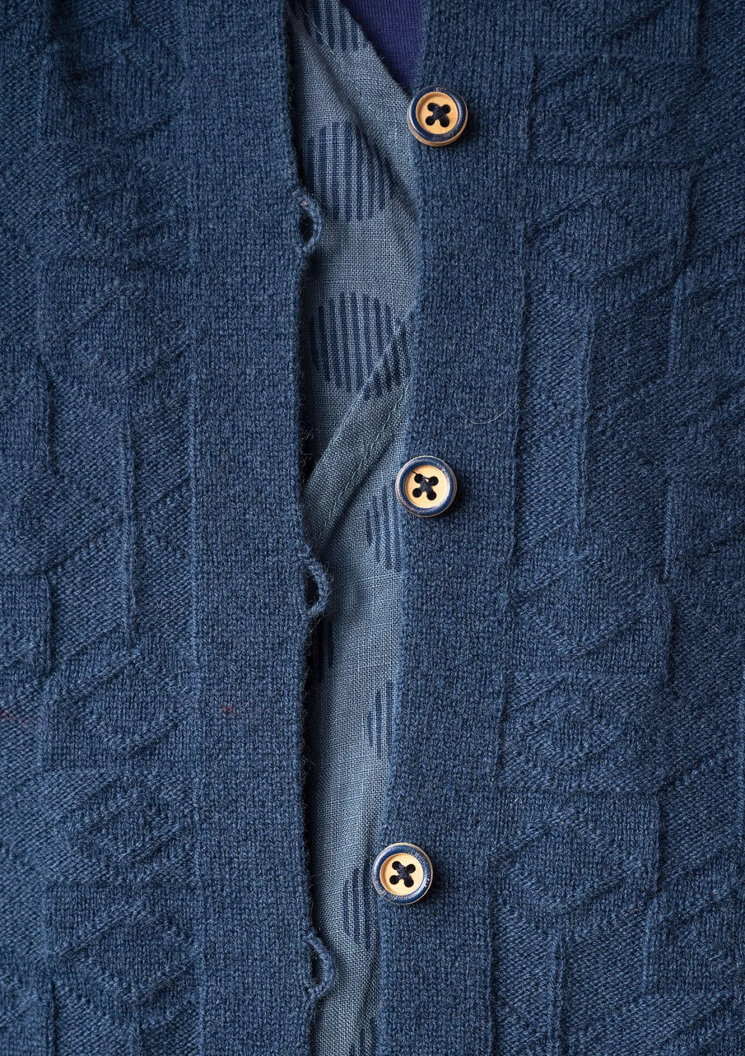 Cheap Gudrun Sjödén Strickjacke „Nova“ aus Lammwolle indigo