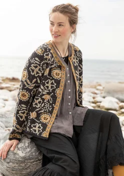 Best Sale Gudrun Sjödén Strickjacke „Rashmi“ aus Bio-Baumwolle schwarzesKashish