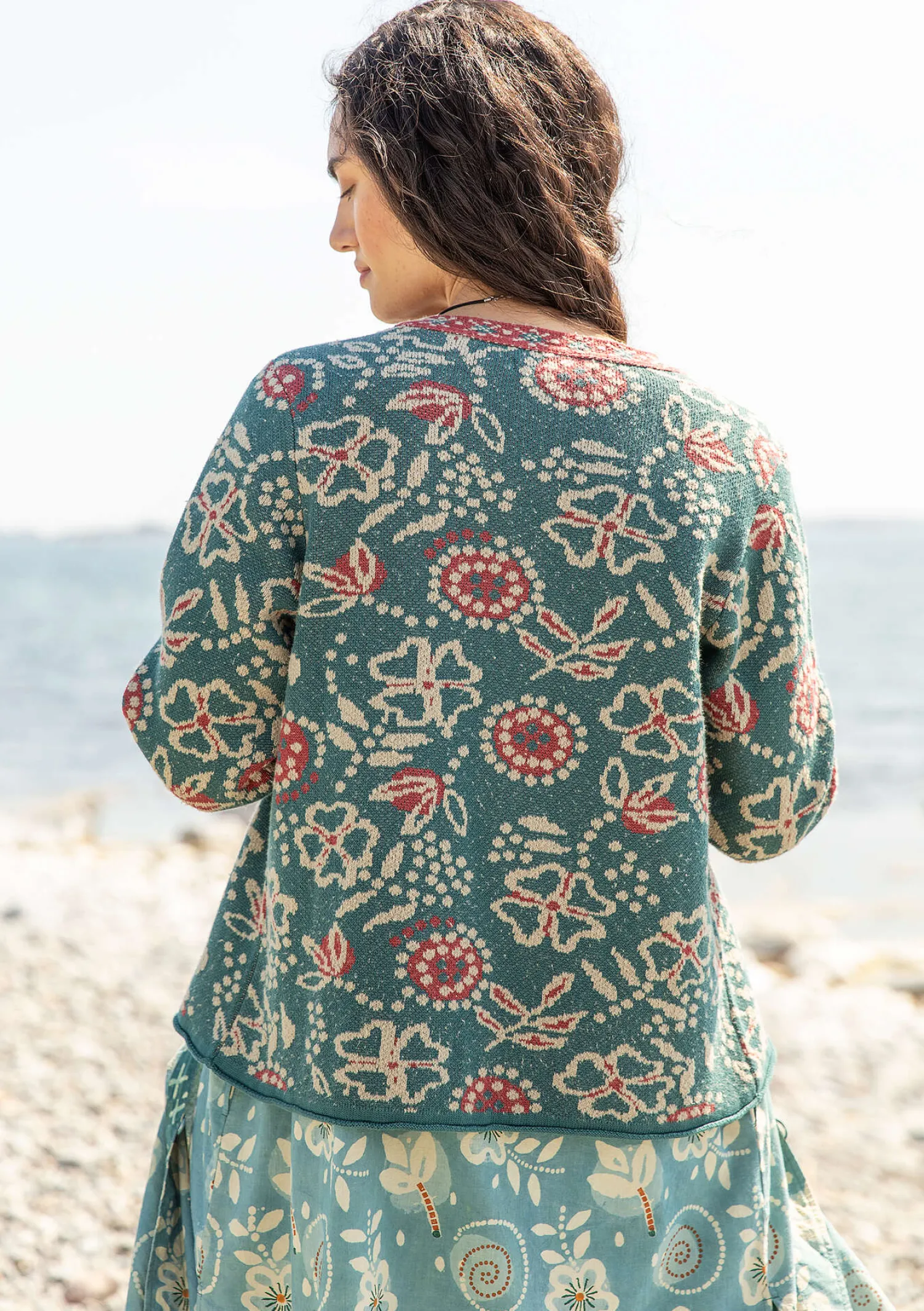 Hot Gudrun Sjödén Strickjacke „Rashmi“ aus Bio-Baumwolle opalgrün
