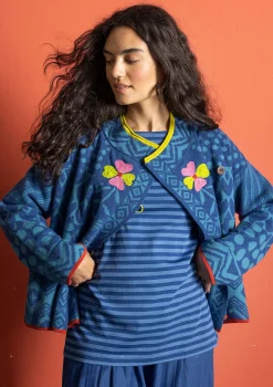 Outlet Gudrun Sjödén Strickjacke „Viktoria“ aus Baumwolle/Lammwolle indigo