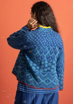 Store Gudrun Sjödén Strickjacke „Viktoria“ aus Baumwolle/Lammwolle indigo