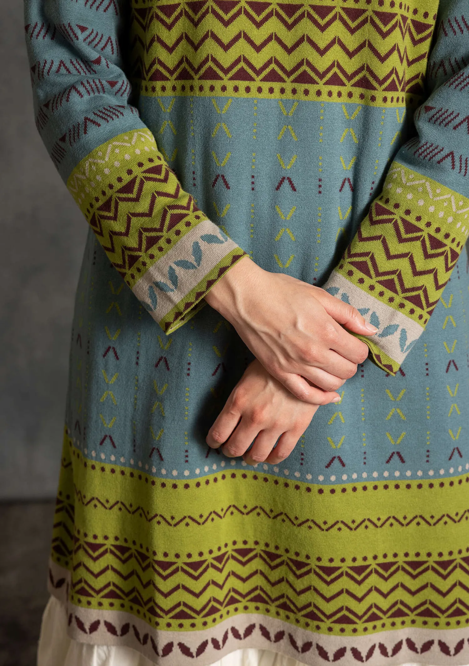 Best Gudrun Sjödén Strickkleid „Kajsa“ aus Bio-/Recycling-Baumwolle teebaum
