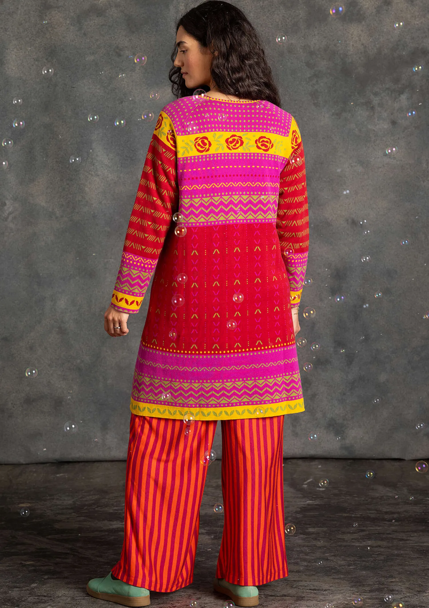 Discount Gudrun Sjödén Strickkleid „Kajsa“ aus Bio-/Recycling-Baumwolle mohn