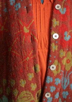Cheap Gudrun Sjödén Strickmantel „Saga“ aus Recycling-Wolle dunkelpetrol-melange