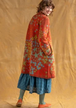 Best Sale Gudrun Sjödén Strickmantel „Saga“ aus Recycling-Wolle rost-melange