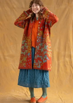 Fashion Gudrun Sjödén Strickmantel „Saga“ aus Recycling-Wolle dunkelpetrol-melange