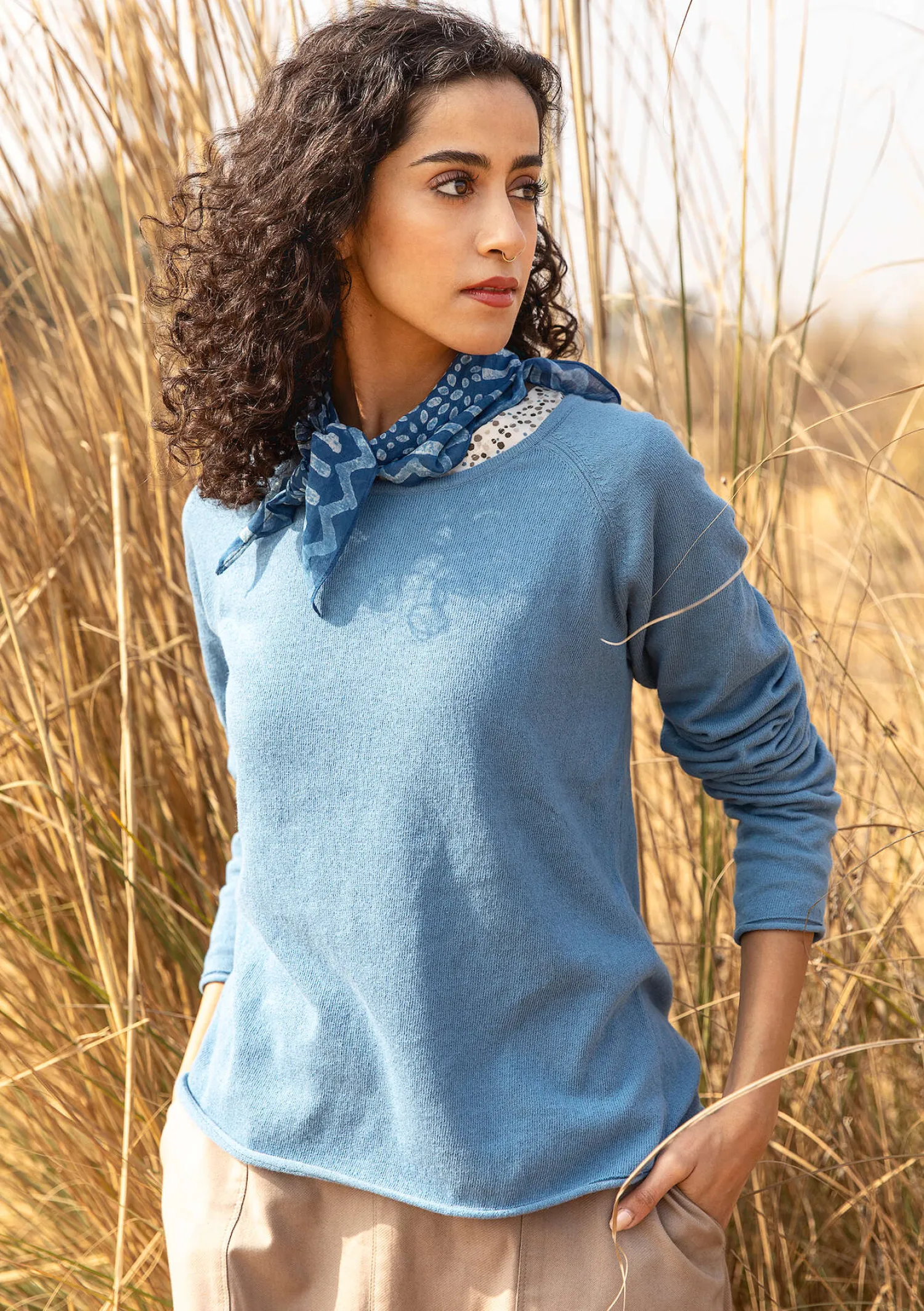 Discount Gudrun Sjödén Strickpullover aus Bio-/Recycling-Baumwolle ungefärbt