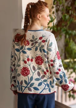 Best Sale Gudrun Sjödén Strickpullover „Nyponros“ aus Bio-/Recycling-Baumwolle maulbeere