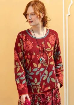 Online Gudrun Sjödén Strickpullover „Nyponros“ aus Bio-/Recycling-Baumwolle maulbeere