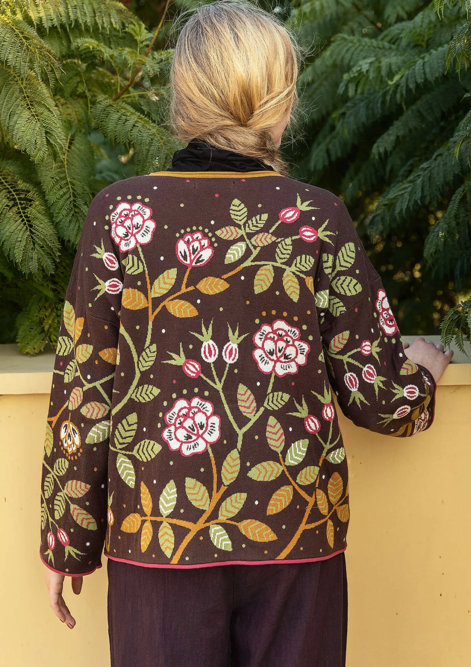 Online Gudrun Sjödén Strickpullover „Nyponros“ aus Bio-/Recycling-Baumwolle maulbeere