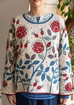 Best Gudrun Sjödén Strickpullover „Nyponros“ aus Bio-/Recycling-Baumwolle maulbeere