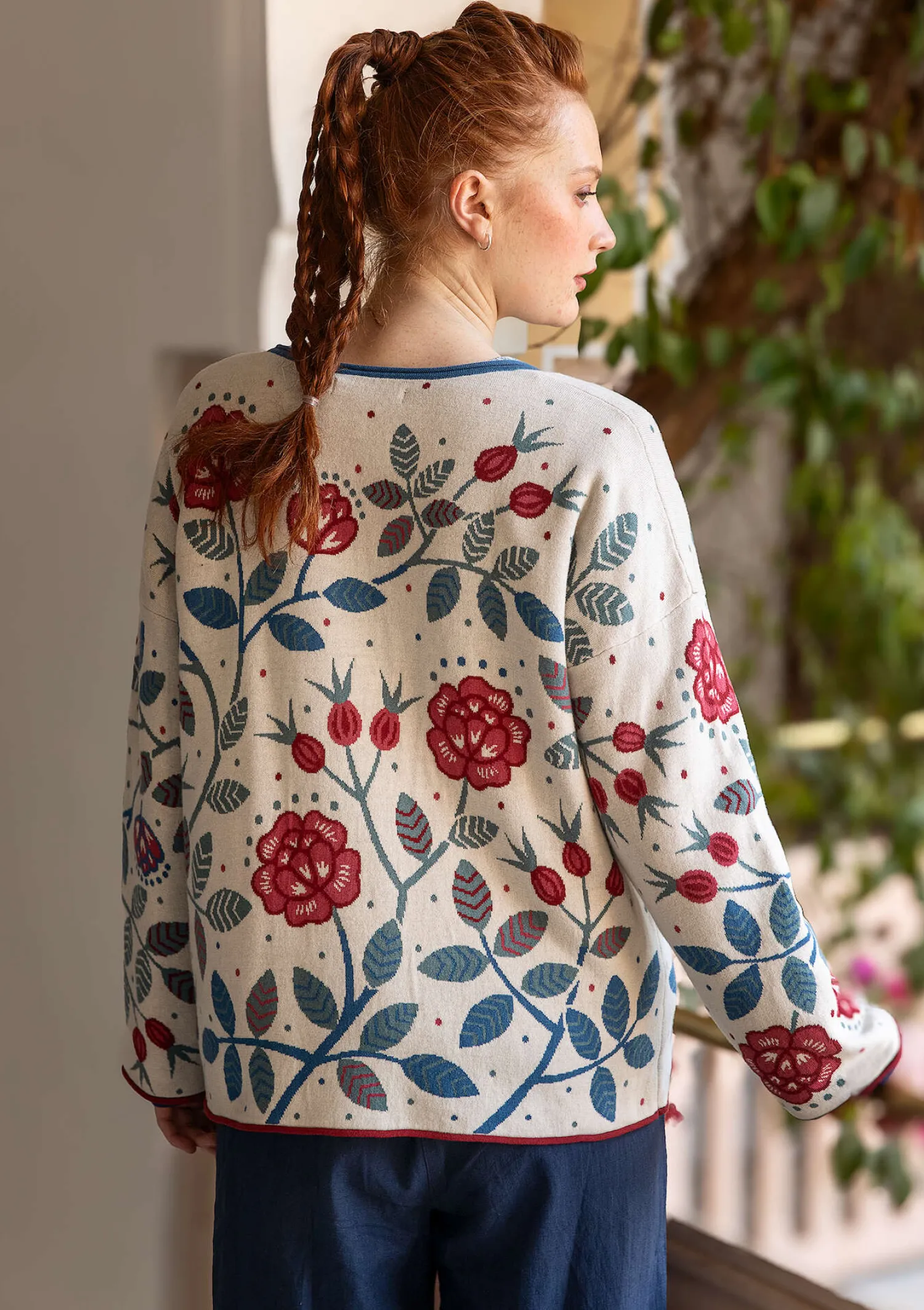 Best Gudrun Sjödén Strickpullover „Nyponros“ aus Bio-/Recycling-Baumwolle maulbeere