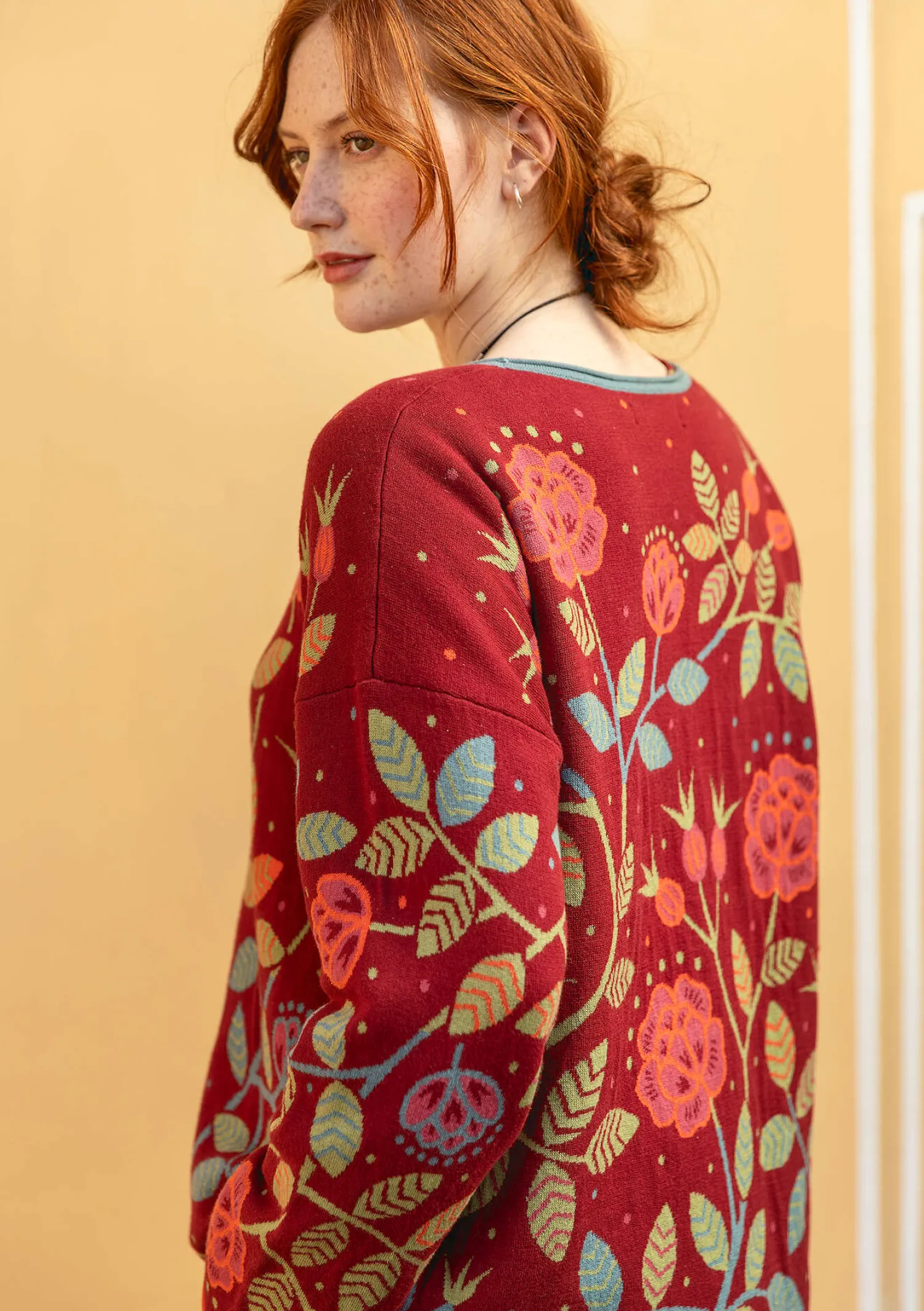 Cheap Gudrun Sjödén Strickpullover „Nyponros“ aus Bio-/Recycling-Baumwolle maulbeere