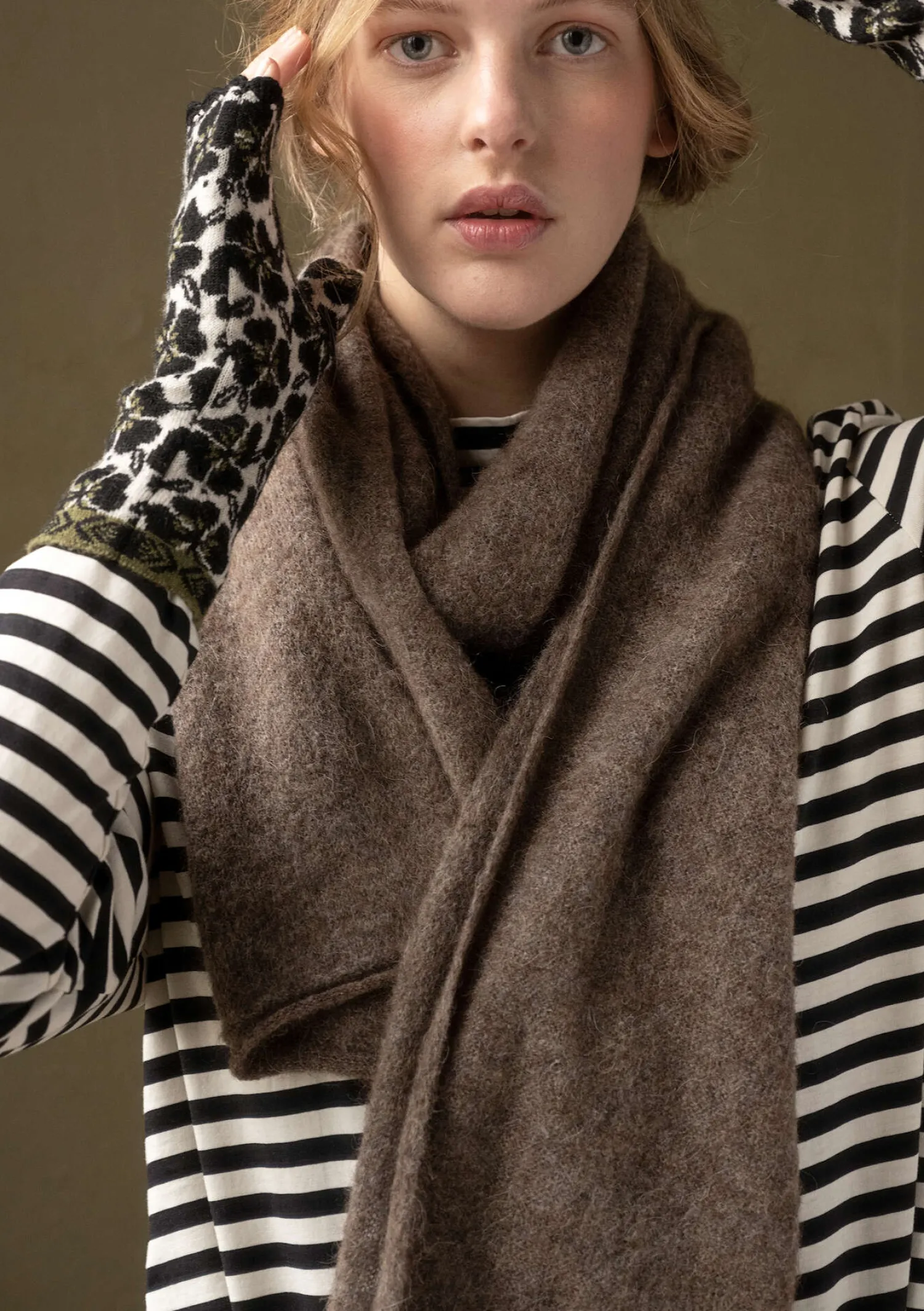 Discount Gudrun Sjödén Strickschal aus Alpakagemisch schwarz