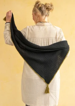 Fashion Gudrun Sjödén Strickschal aus Lammwolle/ Recycling-Wolle schwarz