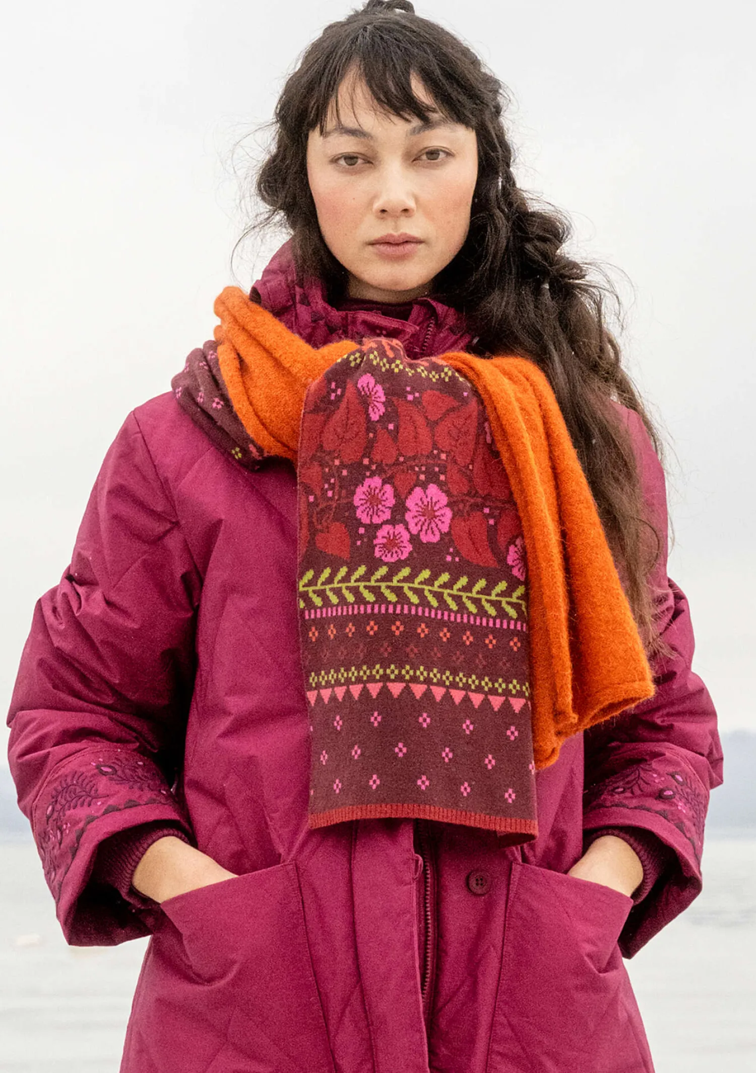 Flash Sale Gudrun Sjödén Strickschal „Borealis“ aus Bio- und Recycling-Baumwolle/Wolle avocado