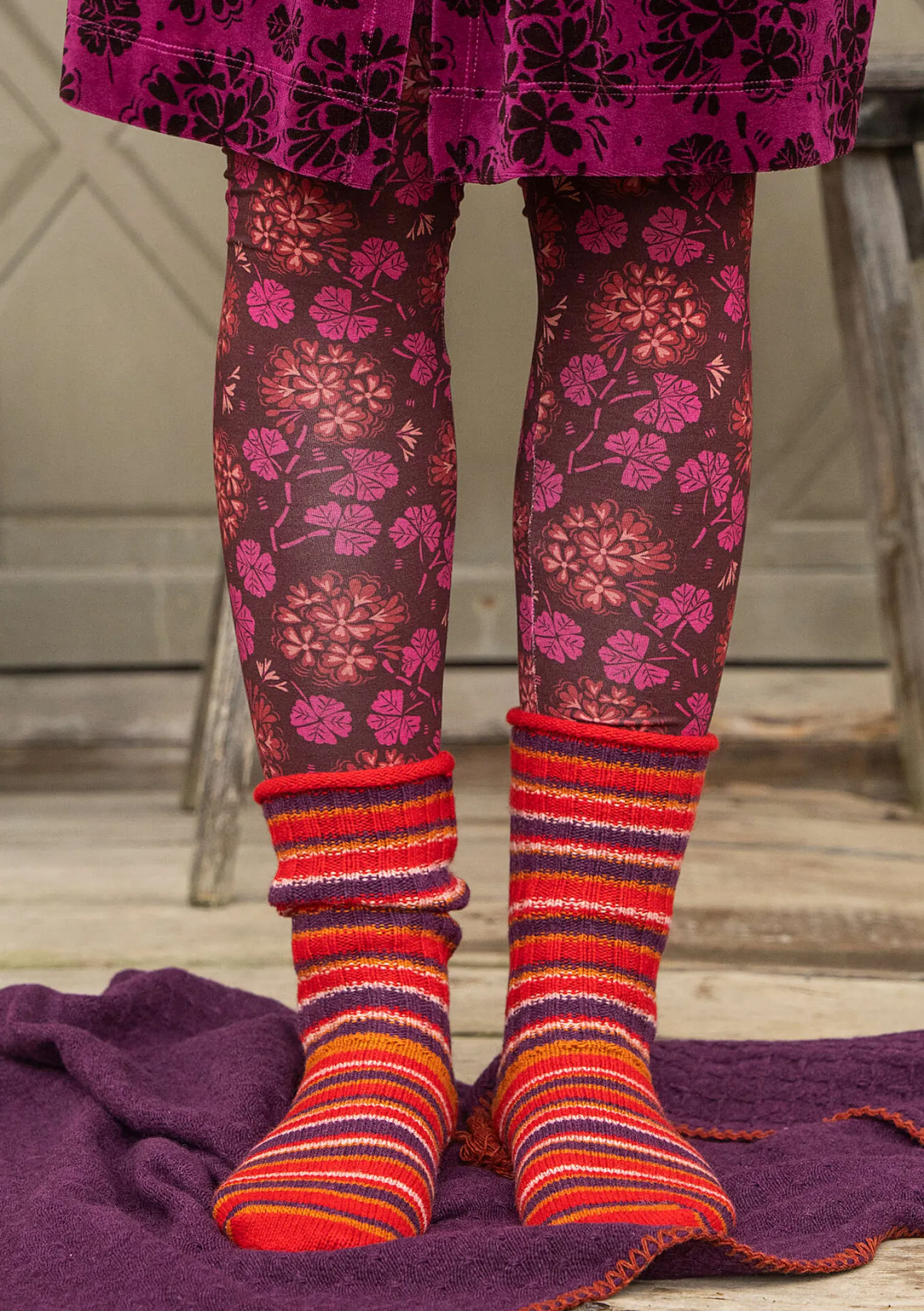 Clearance Gudrun Sjödén Stricksocken aus Lammwolle/Recycling-Wolle hellflaschengrün
