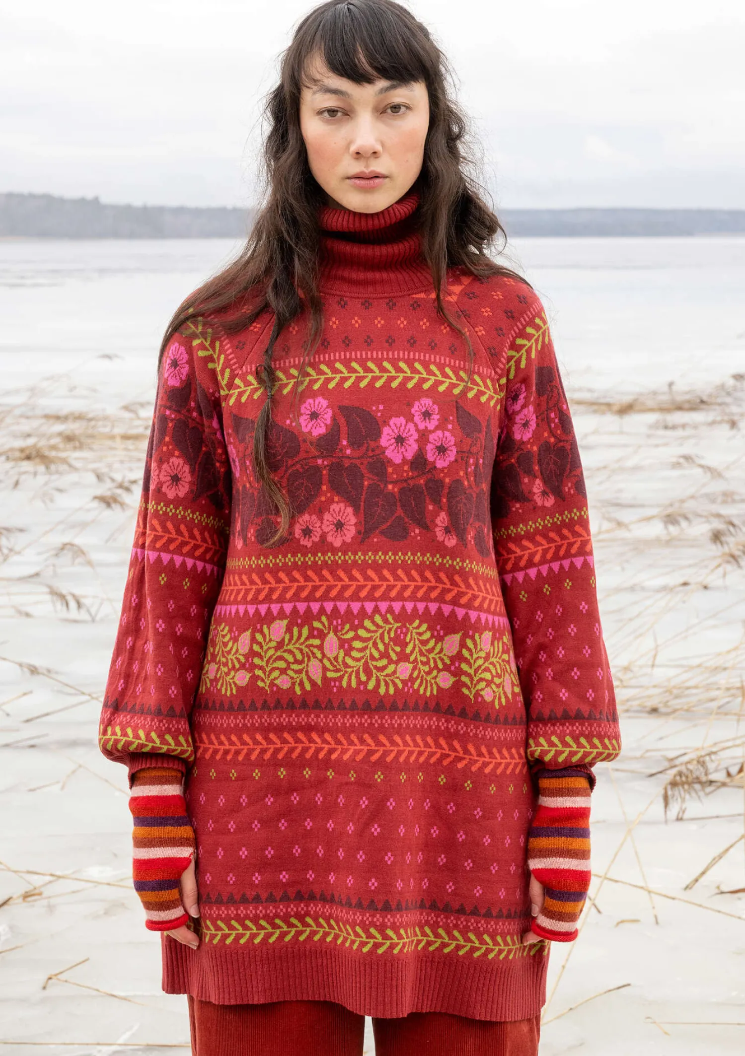 Best Sale Gudrun Sjödén Stricktunika „Borealis“ aus Bio- und Recycling-Baumwolle/Wolle hellsalbei