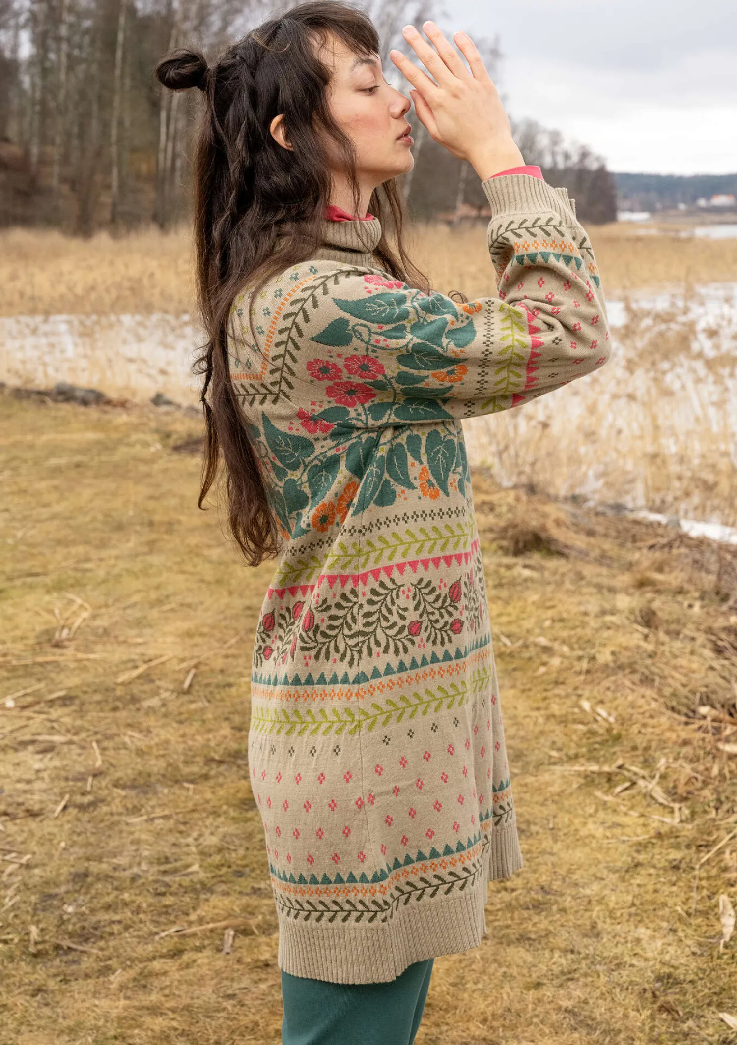 Best Gudrun Sjödén Stricktunika „Borealis“ aus Bio- und Recycling-Baumwolle/Wolle hellsalbei