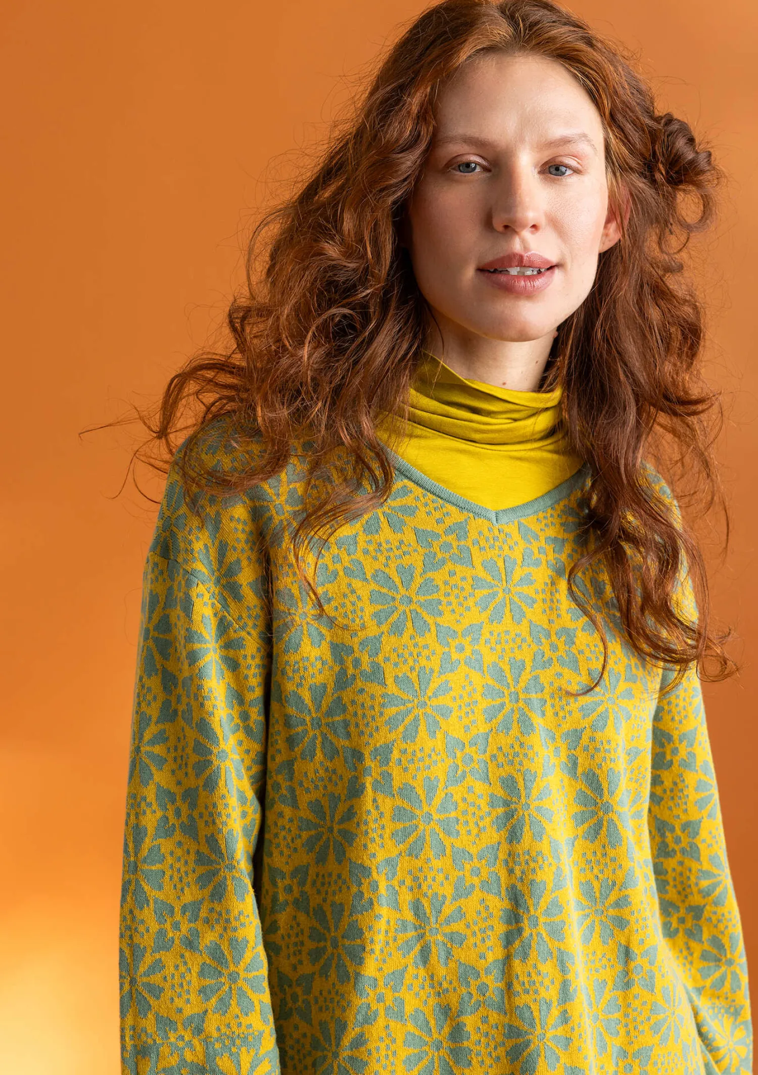 Sale Gudrun Sjödén Stricktunika „Freja“ aus Bio-/Recycling-Baumwolle alpenveilchen